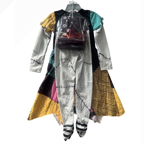 Disney Sally Nightmare Before Christmas Costume Dress Leggings Girls‎ 7/8 - Picture 8 of 11